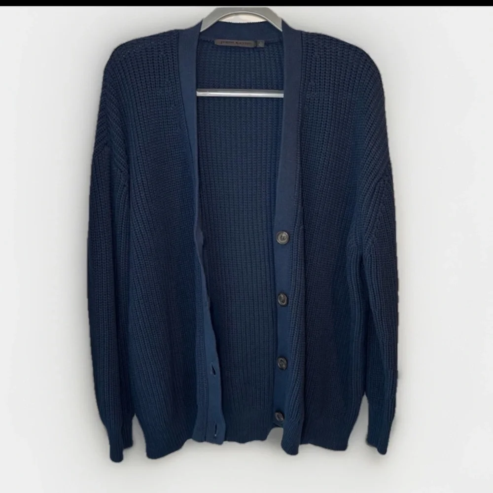 JENNI KAYNE Cotton Cocoon Cardigan - navy L